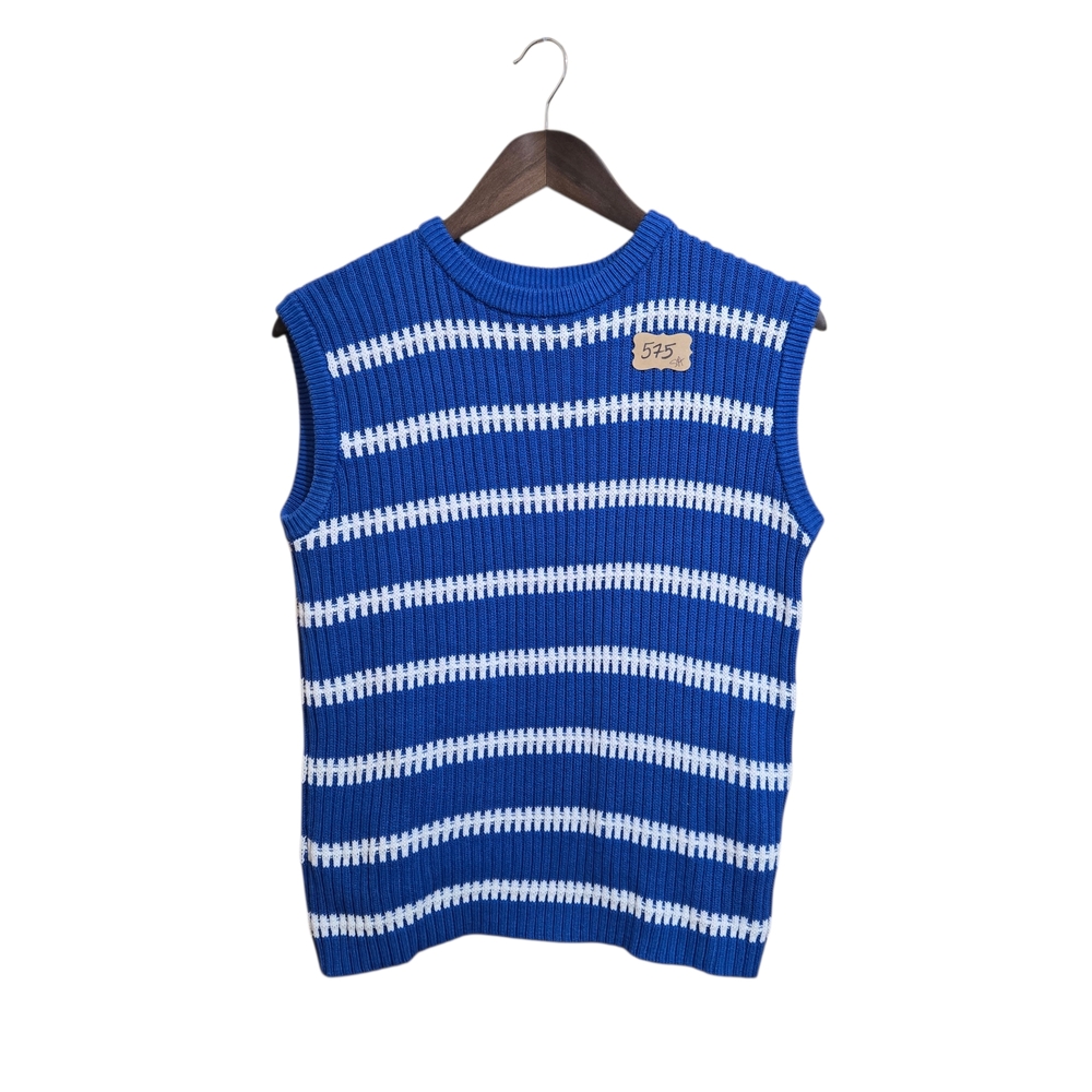 Striped Blue and White Knit Vest